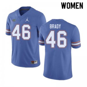 Women's Florida Gators #46 John Brady NCAA Jordan Brand Blue Authentic Stitched College Football Jersey SSZ6162US